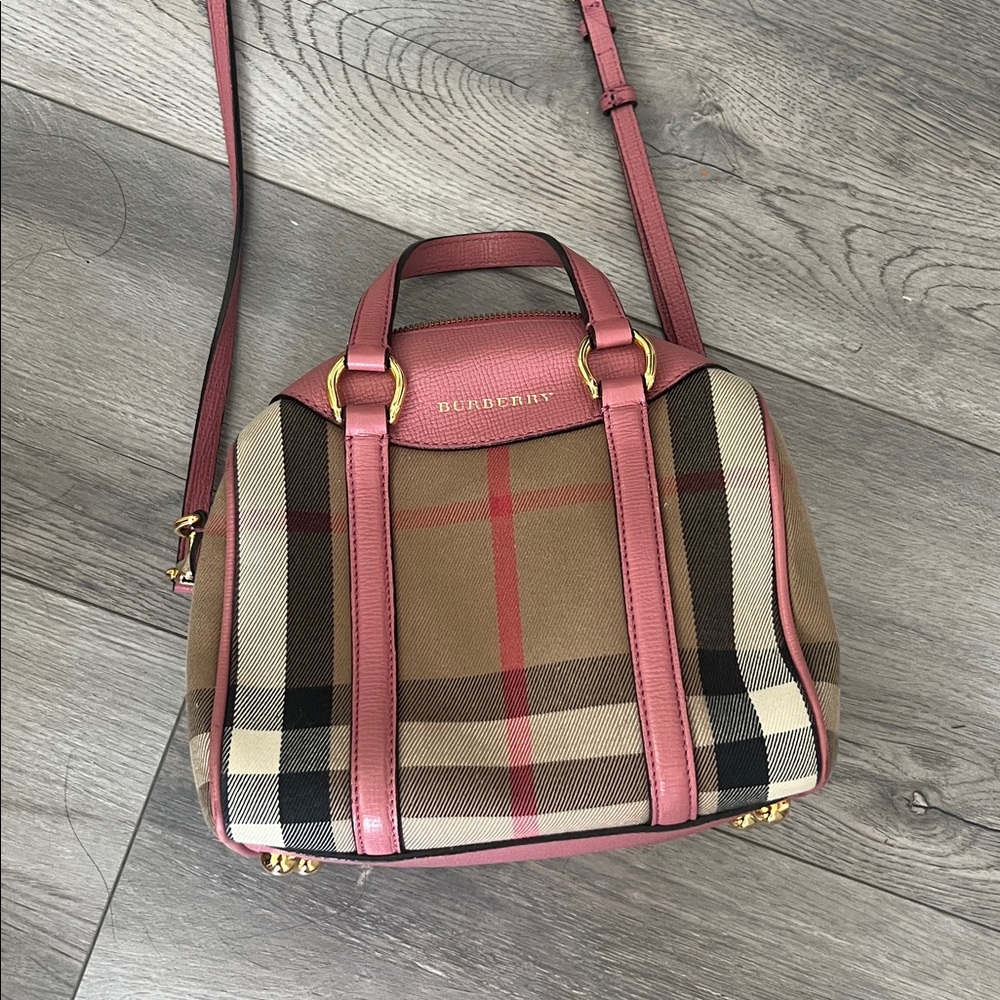 Burberry Pink and Tan Crossbody Bag